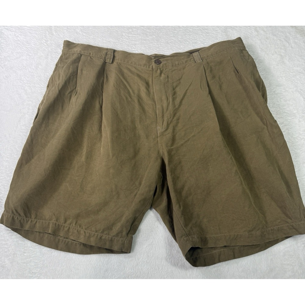 Tommy Bahama Shorts Mens 42 Brown Island Zone Relax‎ Silk Chino Resort Pleated